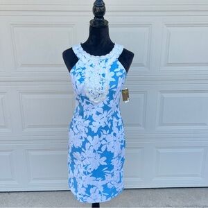 NWT Taylor dress blue white floral women’s Size 6